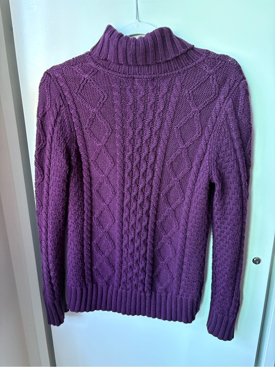 L.L. Bean Sweaters - 50% Wool L.L. Bean Purple Cable Knit Turtleneck Sweater💜